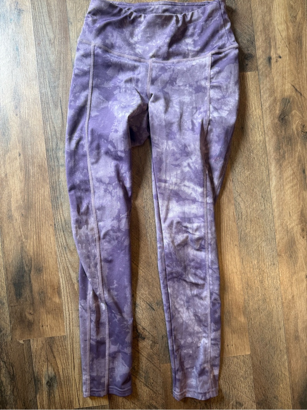 Girls' Purple Tie-Dye Active Leggings